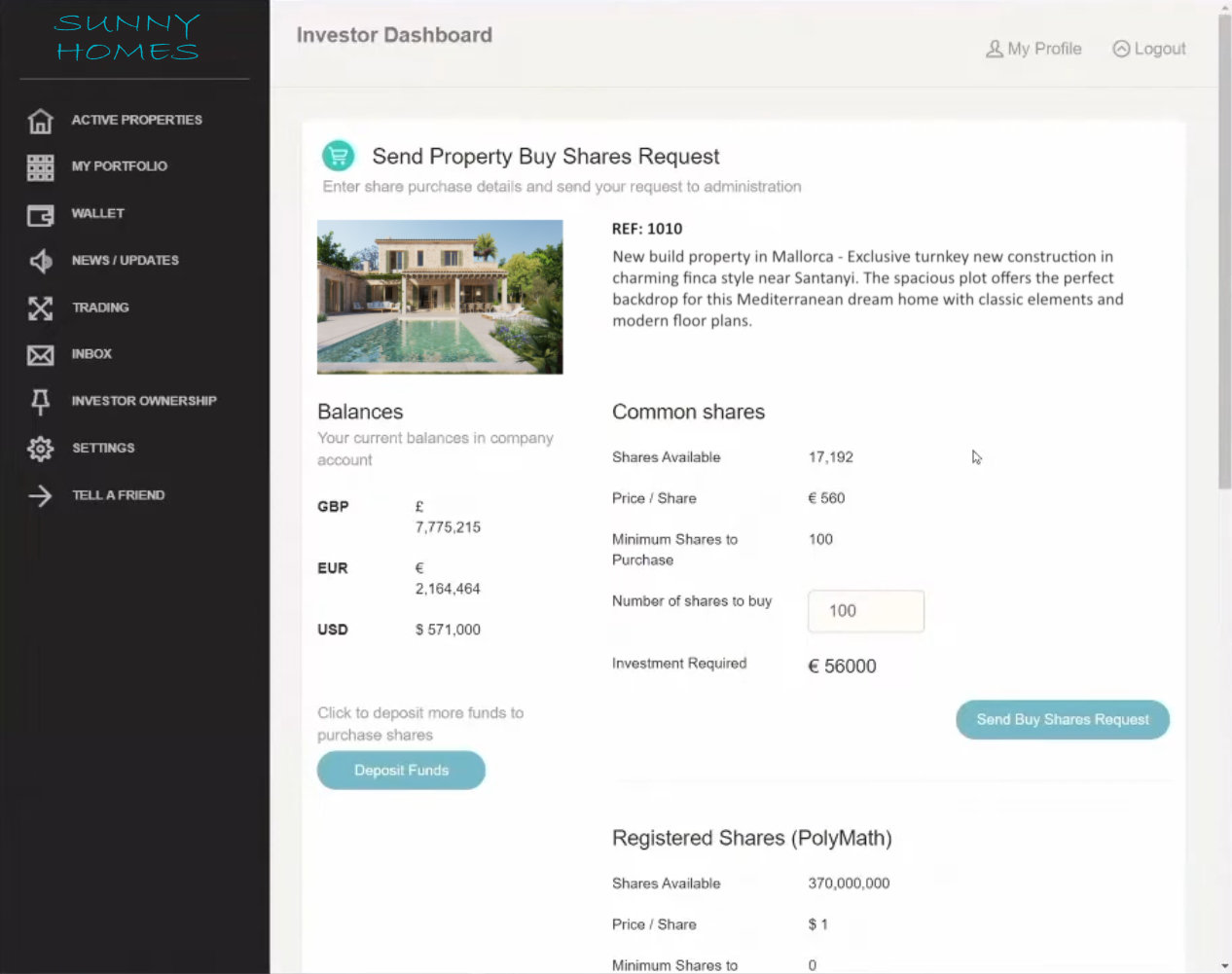 SH Investor Dashboard